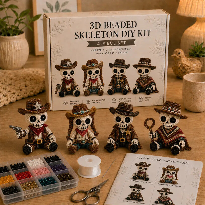 🔥Ultimo giorno: 50% di sconto 💀 Kit fai da te per scheletro con perline 3D