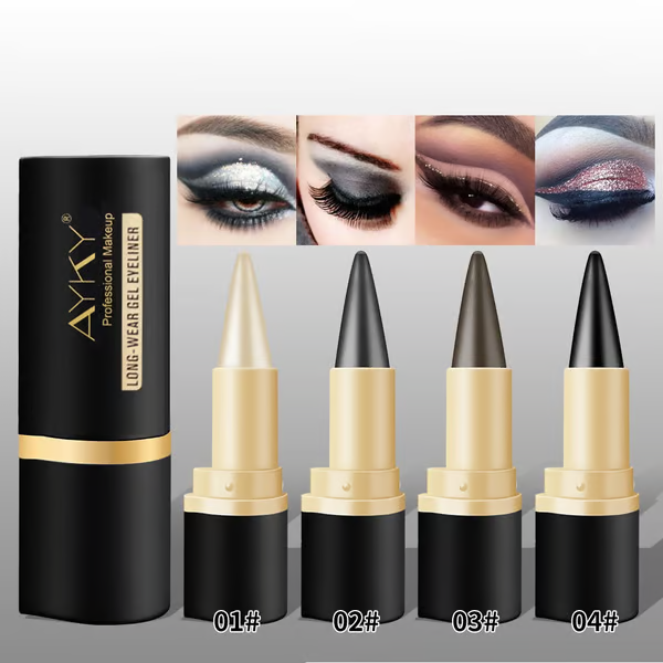 Eyeliner gel nero naturale a lunga tenuta, waterproof, formula naturale, sicuro e innocuo, delicato e facile da rimuovere