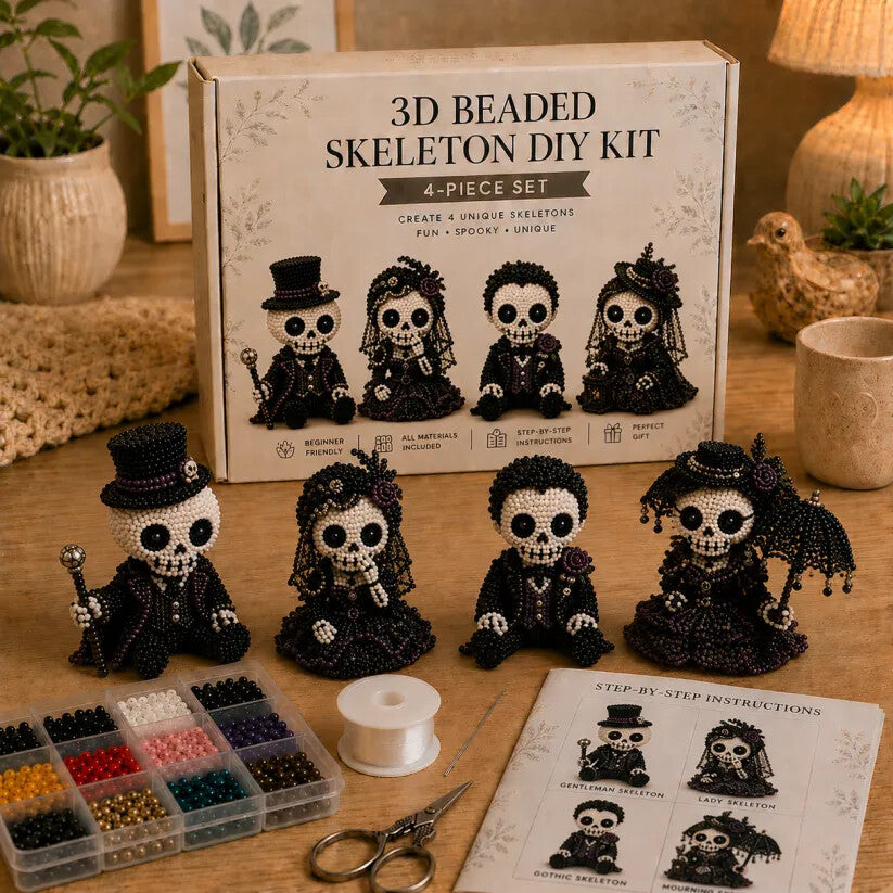 🔥Ultimo giorno: 50% di sconto 💀 Kit fai da te per scheletro con perline 3D