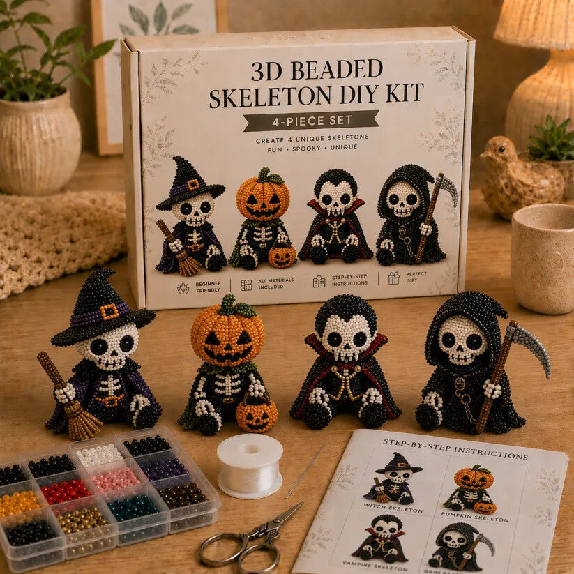 🔥Ultimo giorno: 50% di sconto 💀 Kit fai da te per scheletro con perline 3D
