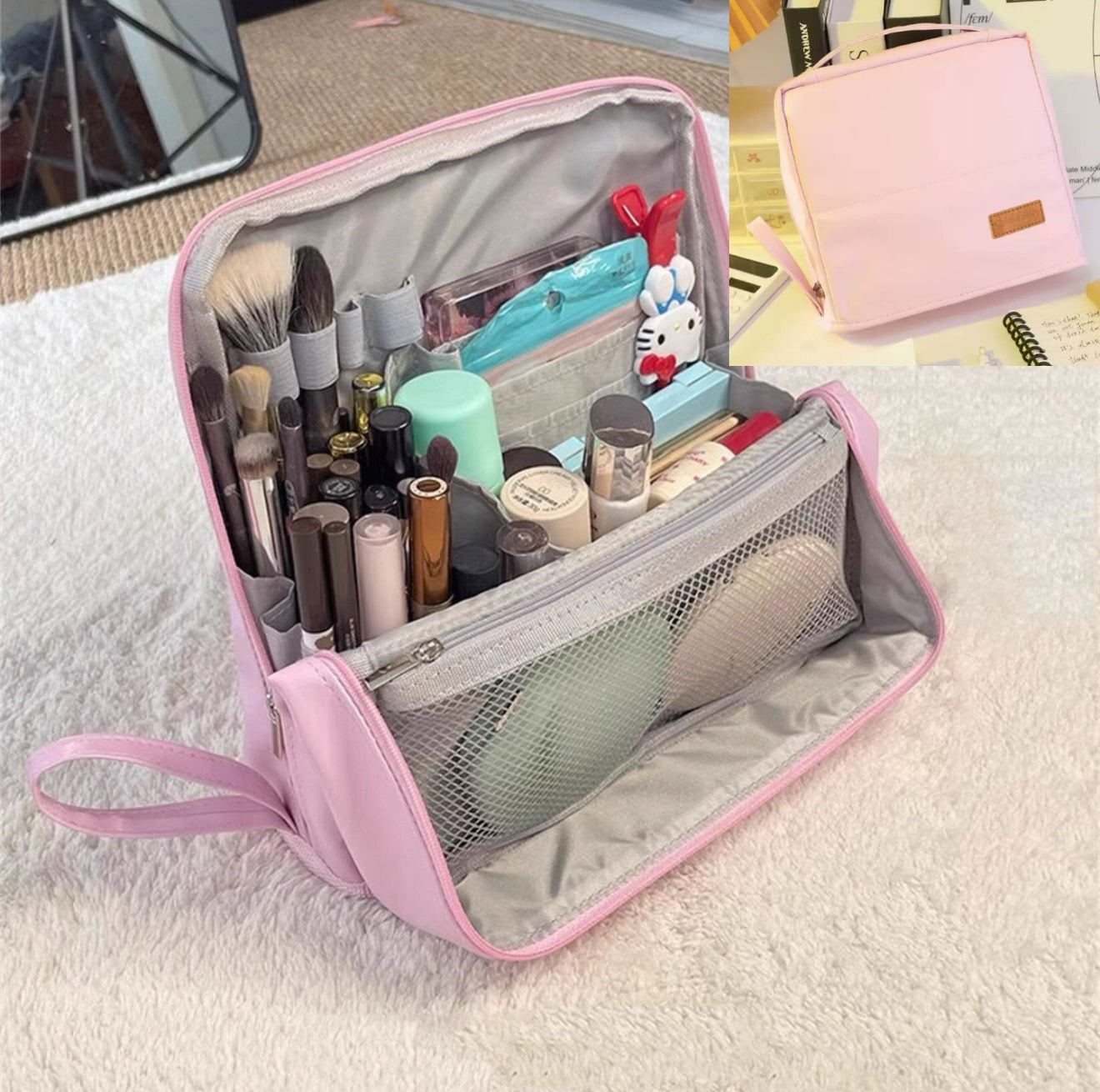 Borsa cosmetica verticale – Portatile, grande capienza