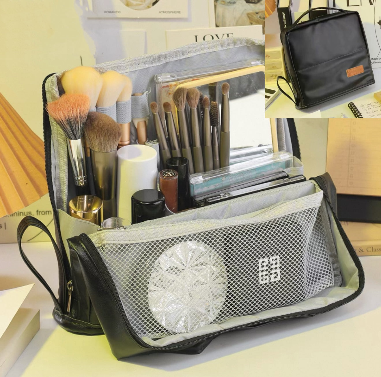 Borsa cosmetica verticale – Portatile, grande capienza