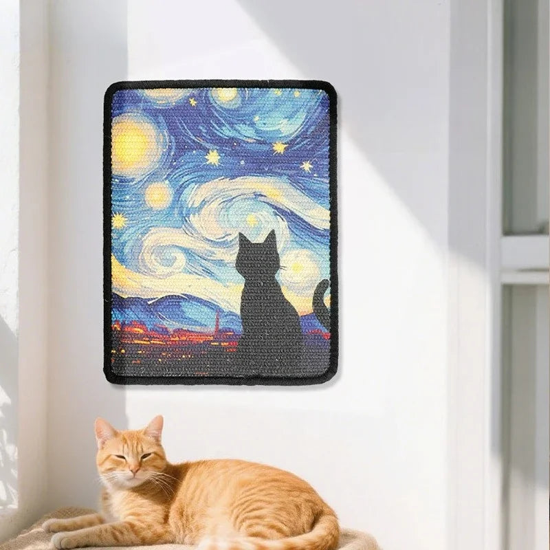 Tappetino artistico da parete per gatti | Tappetino da parete salvaspazio