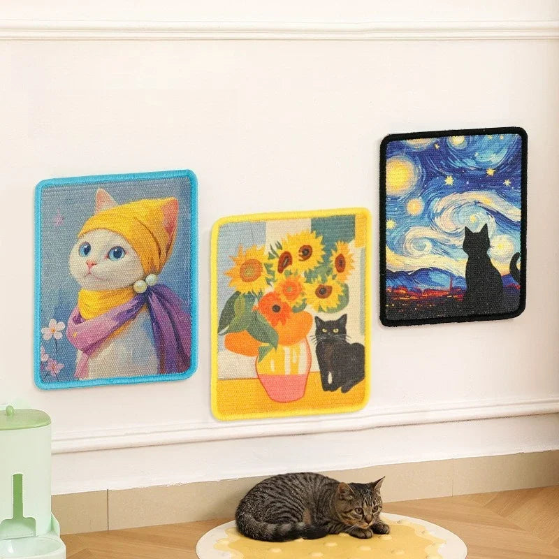 Tappetino artistico da parete per gatti | Tappetino da parete salvaspazio