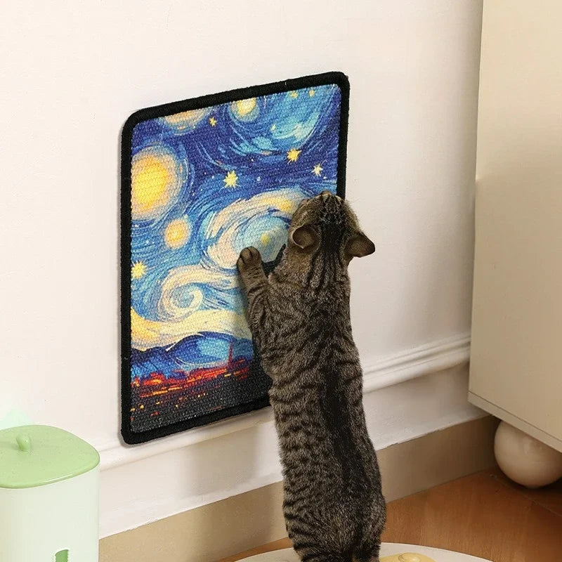Tappetino artistico da parete per gatti | Tappetino da parete salvaspazio