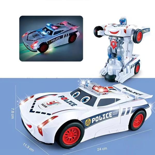 🔥Saldi natalizi 49% di sconto🎄Auto giocattolo elettrica della polizia con deformazione universale