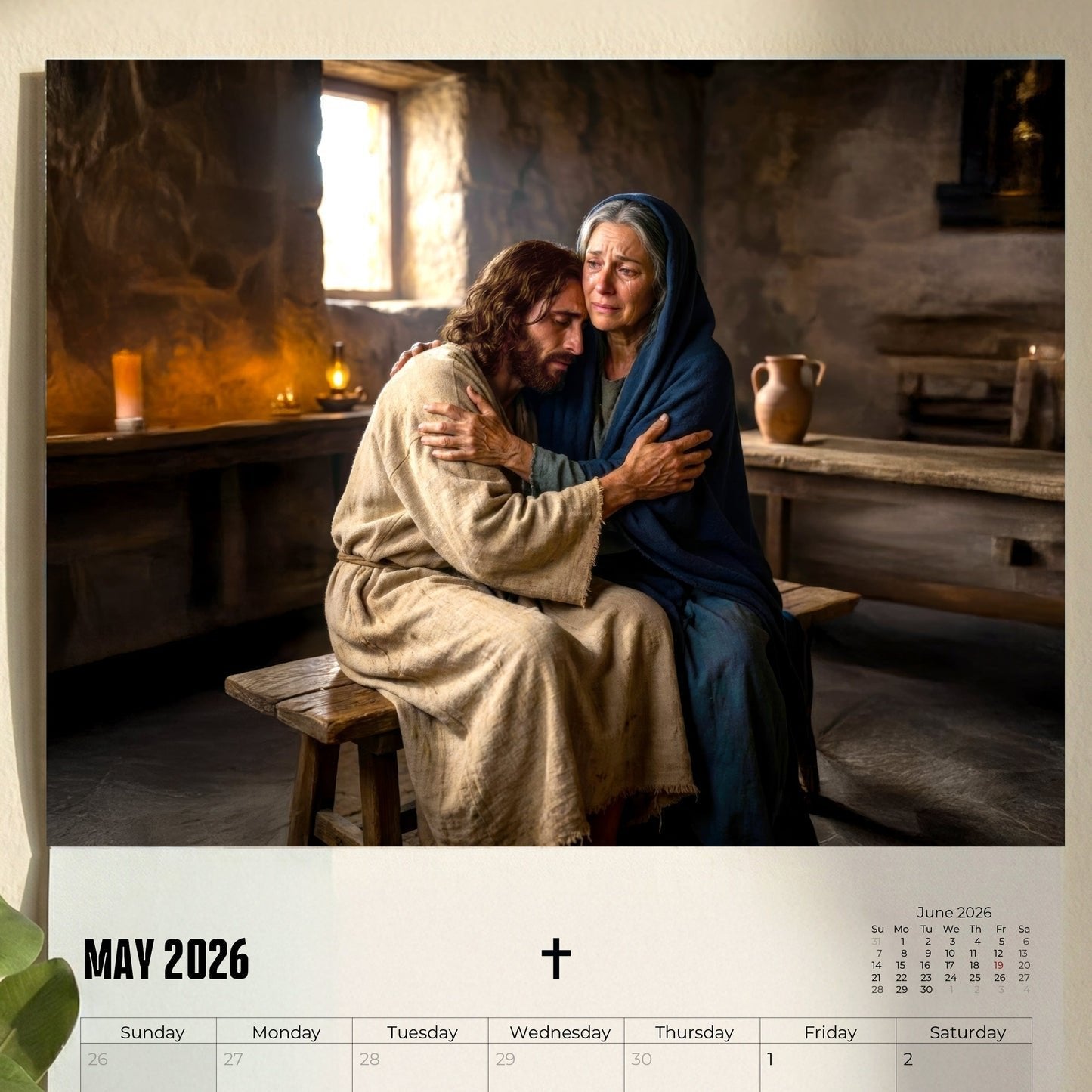 ✝️Gesù Cristo Immagini raffinate Calendario da parete 2026 - Fede quotidiana, pace e ispirazione divin
