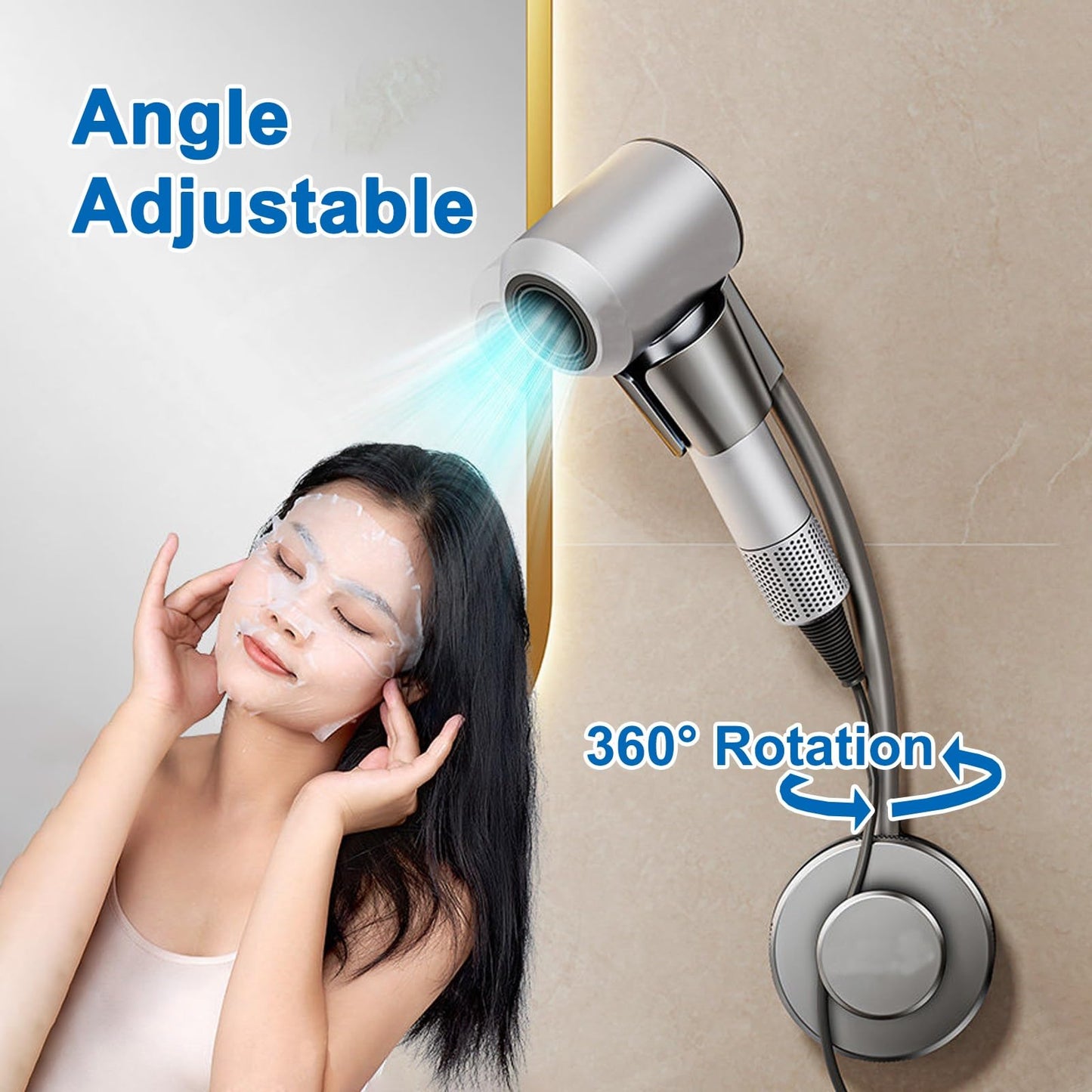 🔥OFFERTA SPECIALE: 49% DI SCONTO💨Supporto girevole per asciugacapelli a mani libere