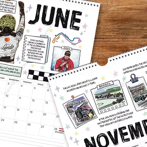 🏎️📅F1 Scrapbook Race Calendar 2026 — Il calendario da parete definitivo per gli appassionati di corse automobilistich