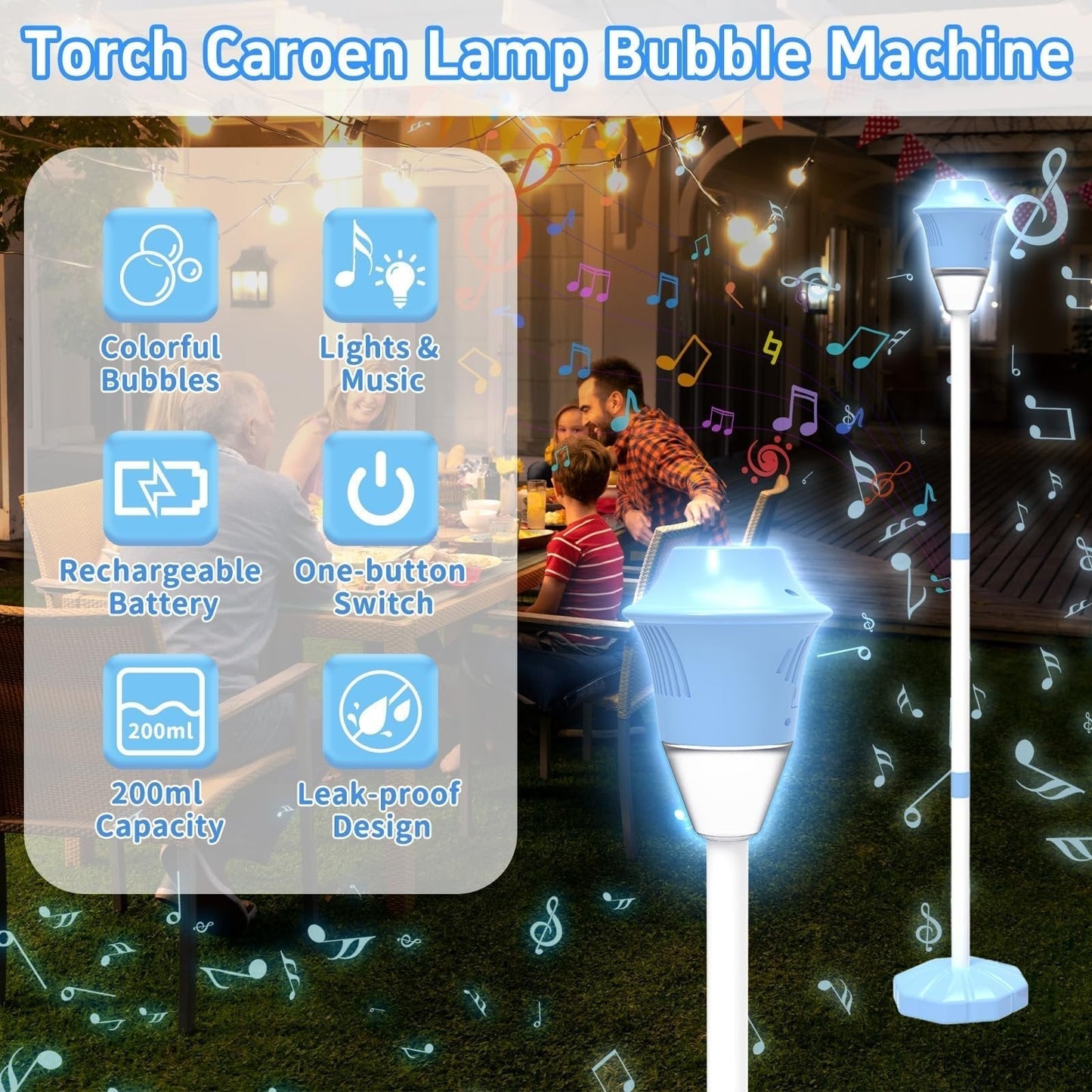 Macchina automatica per bolle in posizione verticale — Crea all'istante una pioggia di bolle da sogno! ✨