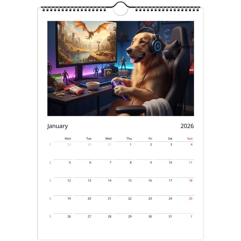 🔥Saldi natalizi 49% di sconto🎄Calendario 2026 con il cane Golden Retriever - Attività quotidiane🎁