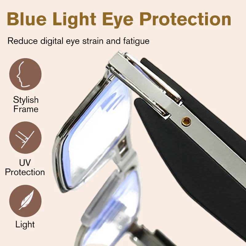 👓Occhiali da lettura pieghevoli con filtro luce blu e custodi