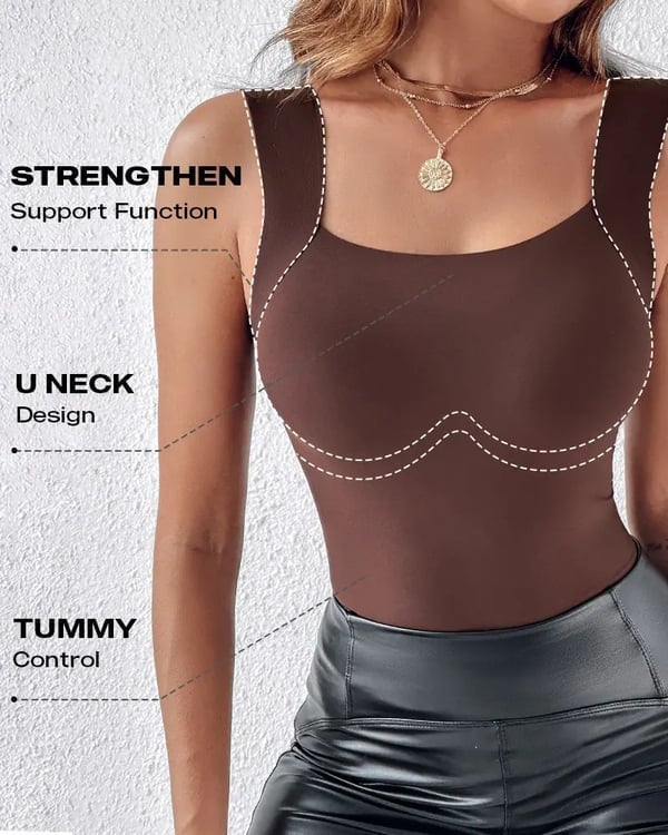 Intimo modellante da donna con scollo rotondo, reggiseno integrato, canotta elasticizzata senza maniche, top slim fit, canott
