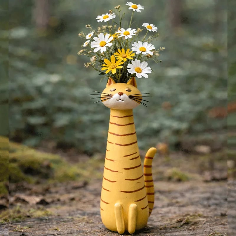 Vaso a forma di gatto originale, realizzato a mano