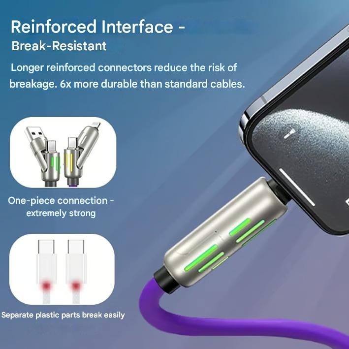 ⏰Cavo di ricarica USB 4 in 1, ricarica rapida, MAX. 60