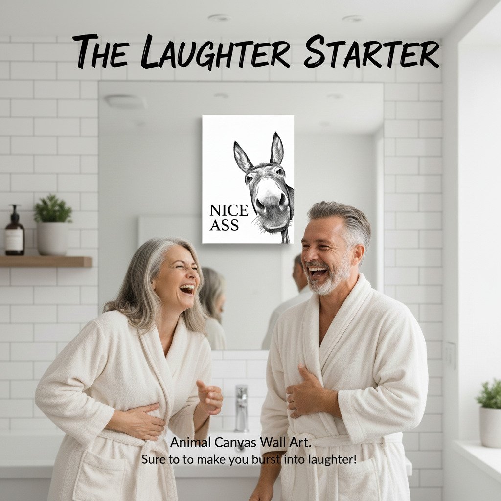 Divertente decorazione da parete per il bagno - Stampa con asino “Nice Ass”