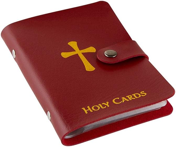 ✝️ Porta immagini sacre in vera pelle cattolica – Organizer tascabile per immagini sacre con chiusura a scatto