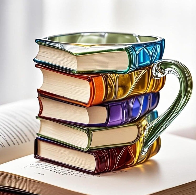 ⏰Saldi natalizi limitati 49% DI SCONTO!!📚Tazza con libro dipinto in 3D🍵