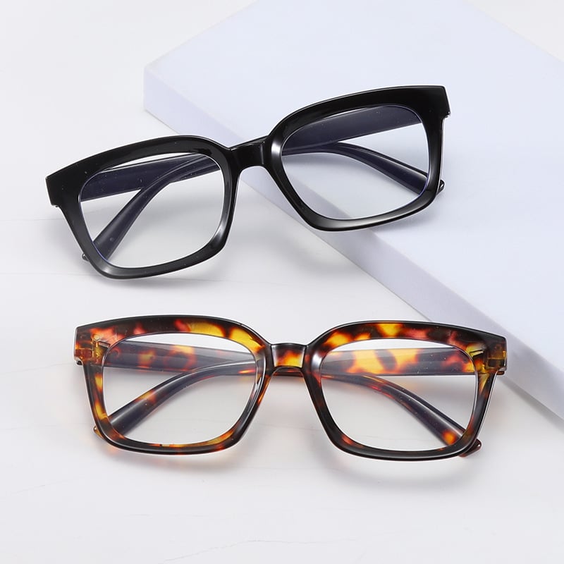 👓Occhiali da lettura tartarugati – Occhiali da lettura oversize quadrati con filtro luce blu