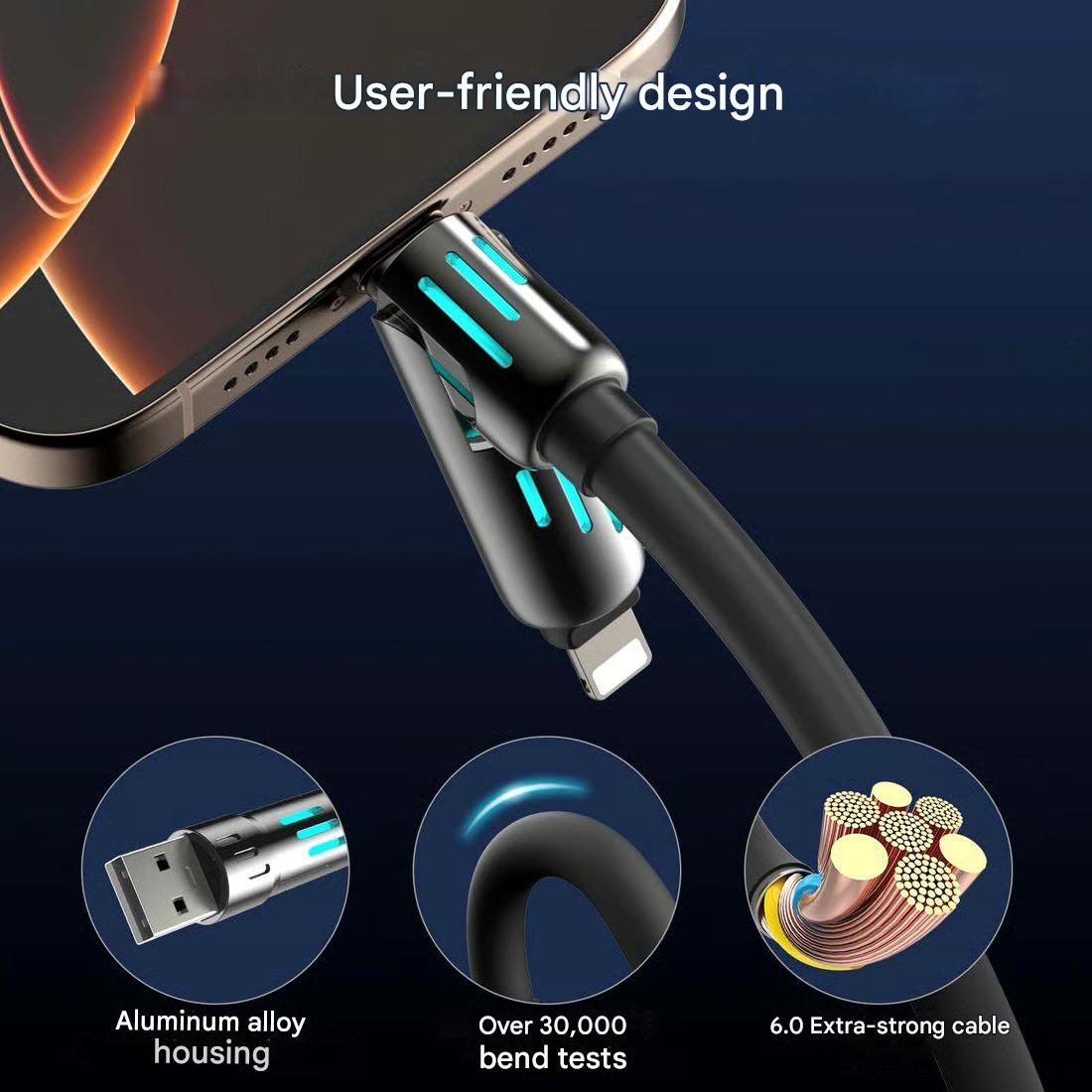⏰Cavo di ricarica USB 4 in 1, ricarica rapida, MAX. 60
