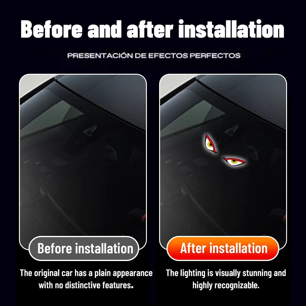 🔥Ultimo giorno: 49% di sconto - 😈👁️ Luce LED per finestrini auto “Occhio del demone solare”
