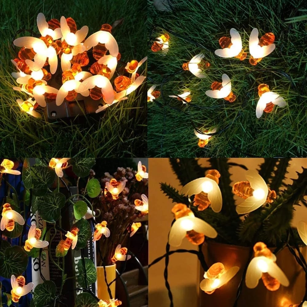 🐝Catene luminose a LED alimentate da pannelli solari
