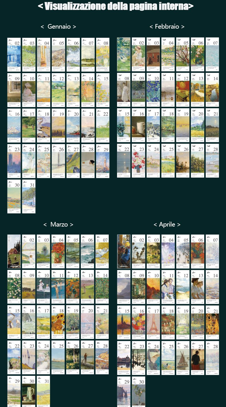 🎨 Calendario 2026 con pittura a olio in stile europeo vintage