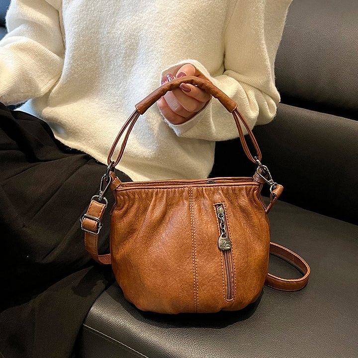Borsa da donna plissettata in materiale morbido – Versatile, può essere portata a mano, a tracolla o a spalla 👜✨