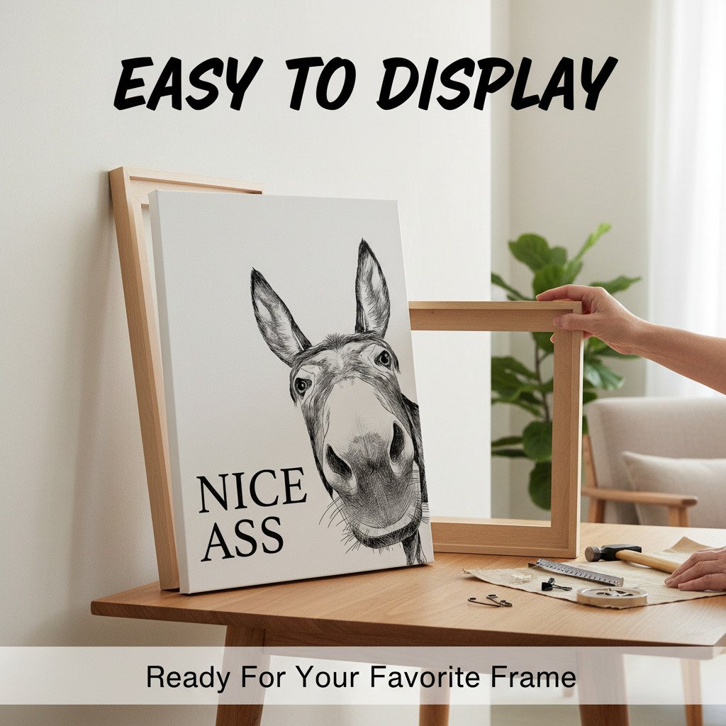 Divertente decorazione da parete per il bagno - Stampa con asino “Nice Ass”