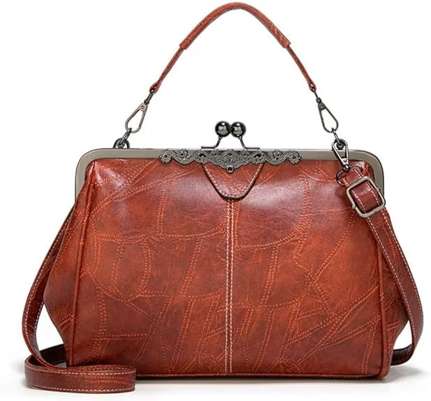 💼Borsa tote da donna in pelle impermeabile con chiusura a scatto “Kiss-Lock” Kattee Elegant 2026