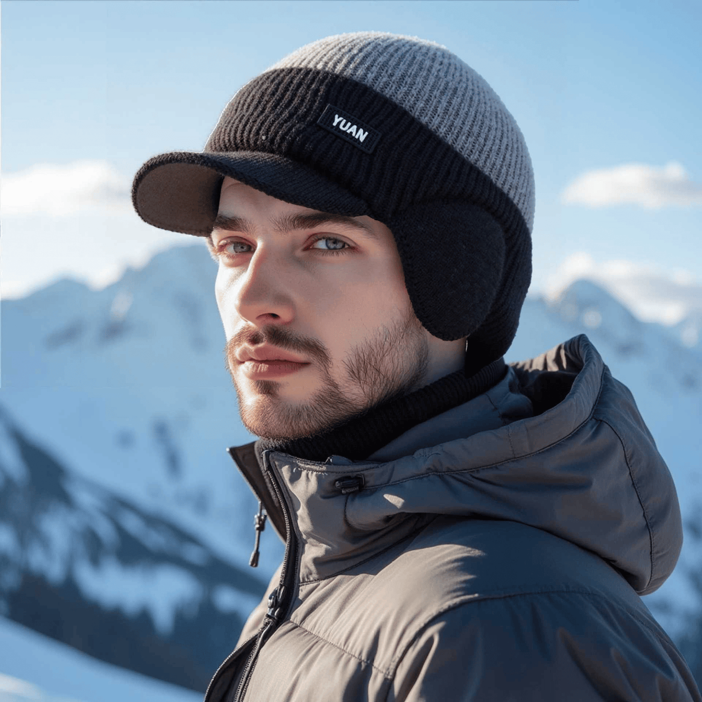 Cappello invernale con paraorecchie lavorato a maglia - Massima protezione dal freddo e stile🧢