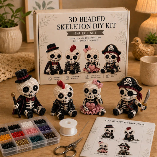 🔥Ultimo giorno: 50% di sconto 💀 Kit fai da te per scheletro con perline 3D