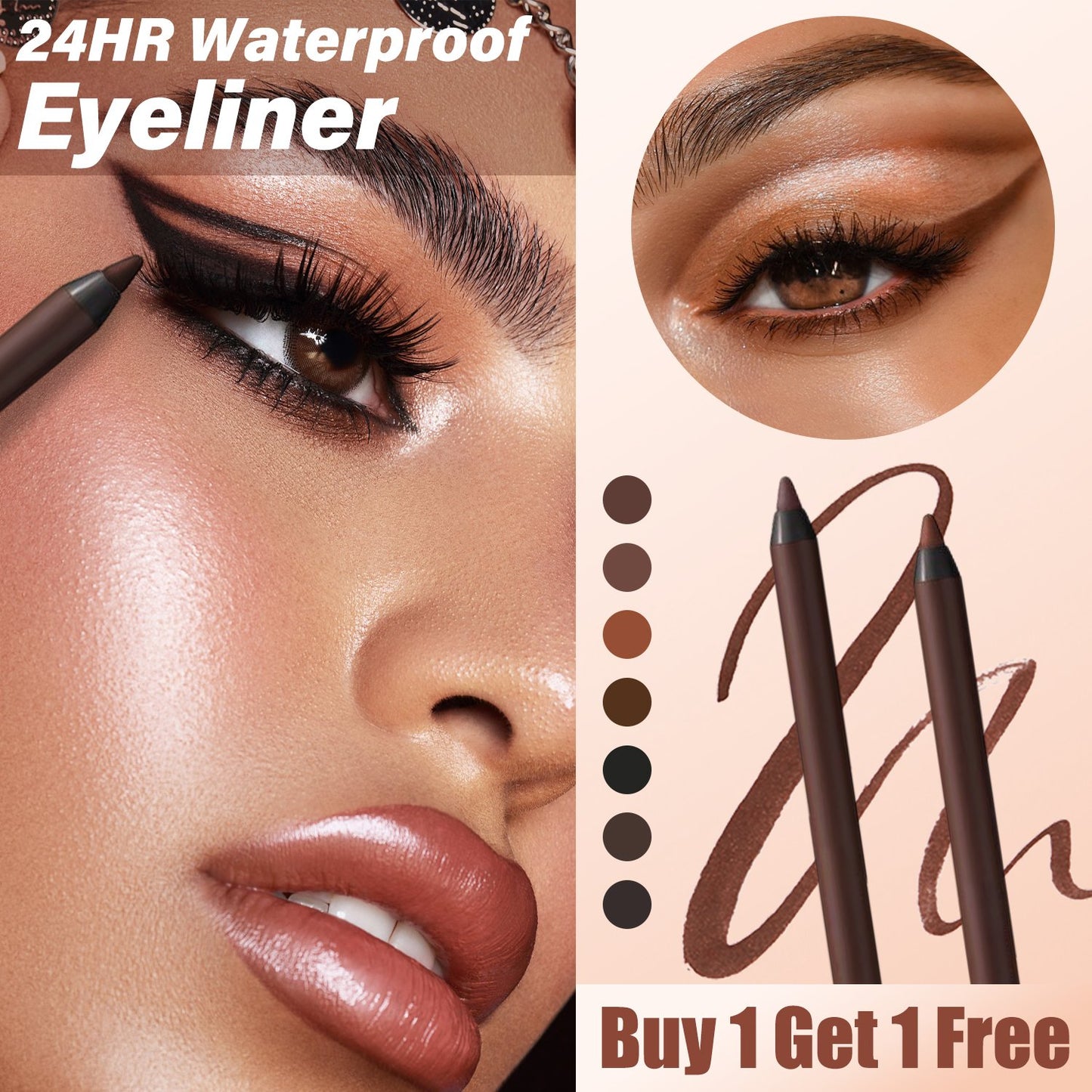 🎁Acquista 1 e ottieni 1 gratis🔥 - 🌟24 HR Waterproof Eyeliner Duo Matita occhi affilabile