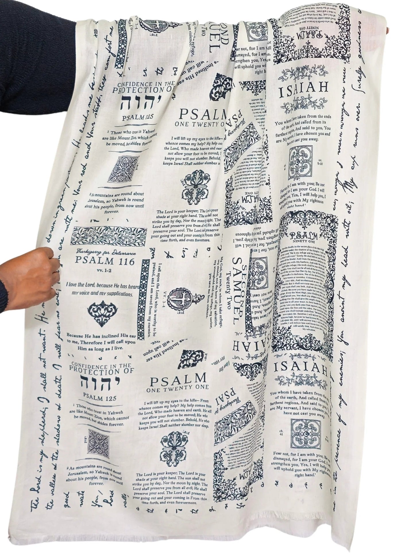 ✝️Scialle da preghiera fatto a mano: sciarpa protettiva con versetti della Bibbia, Yeshua Scarf🙏