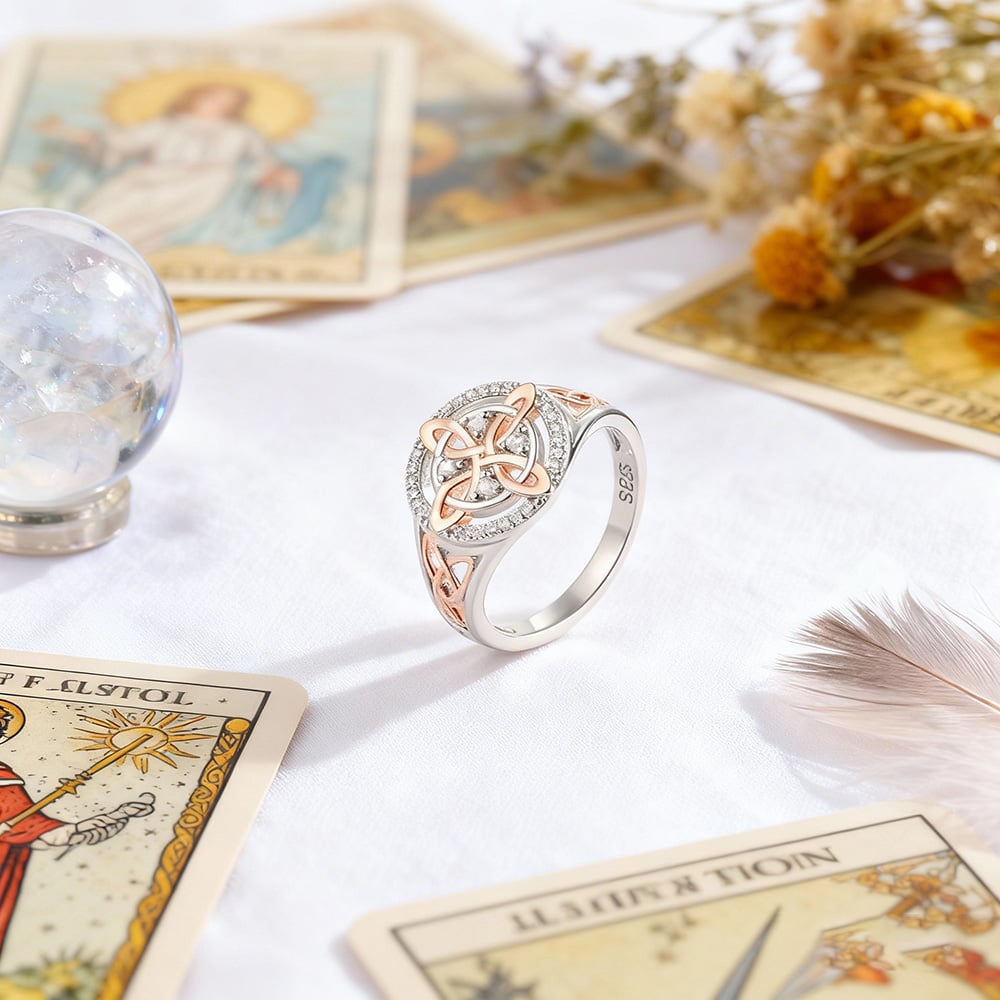 🔮💍Anello protettivo con nodo del ritorno della strega fatto a mano💞Proteggi i tuoi cari