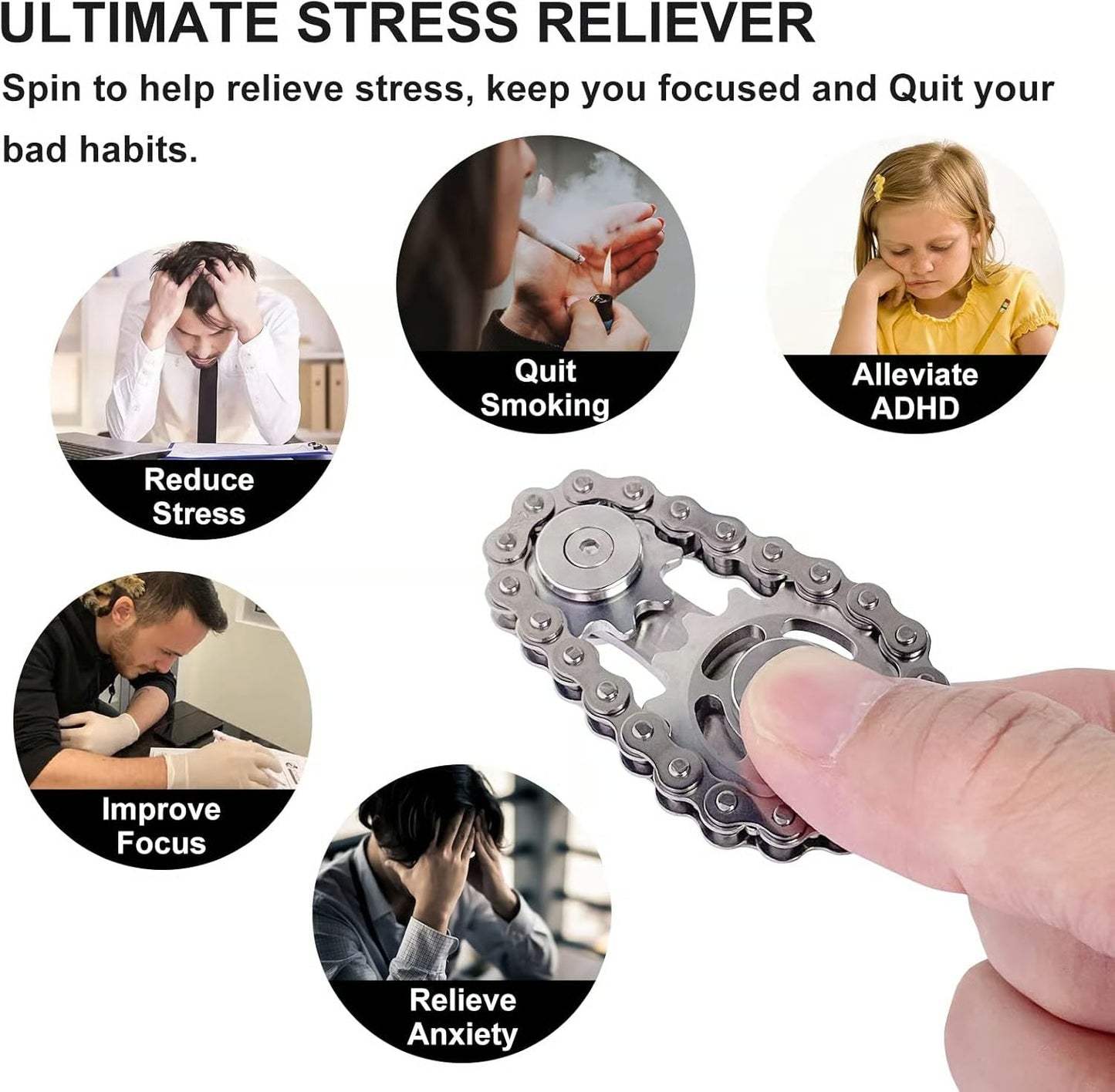 Giocattolo antistress resistente Finger Top Gear Gyro