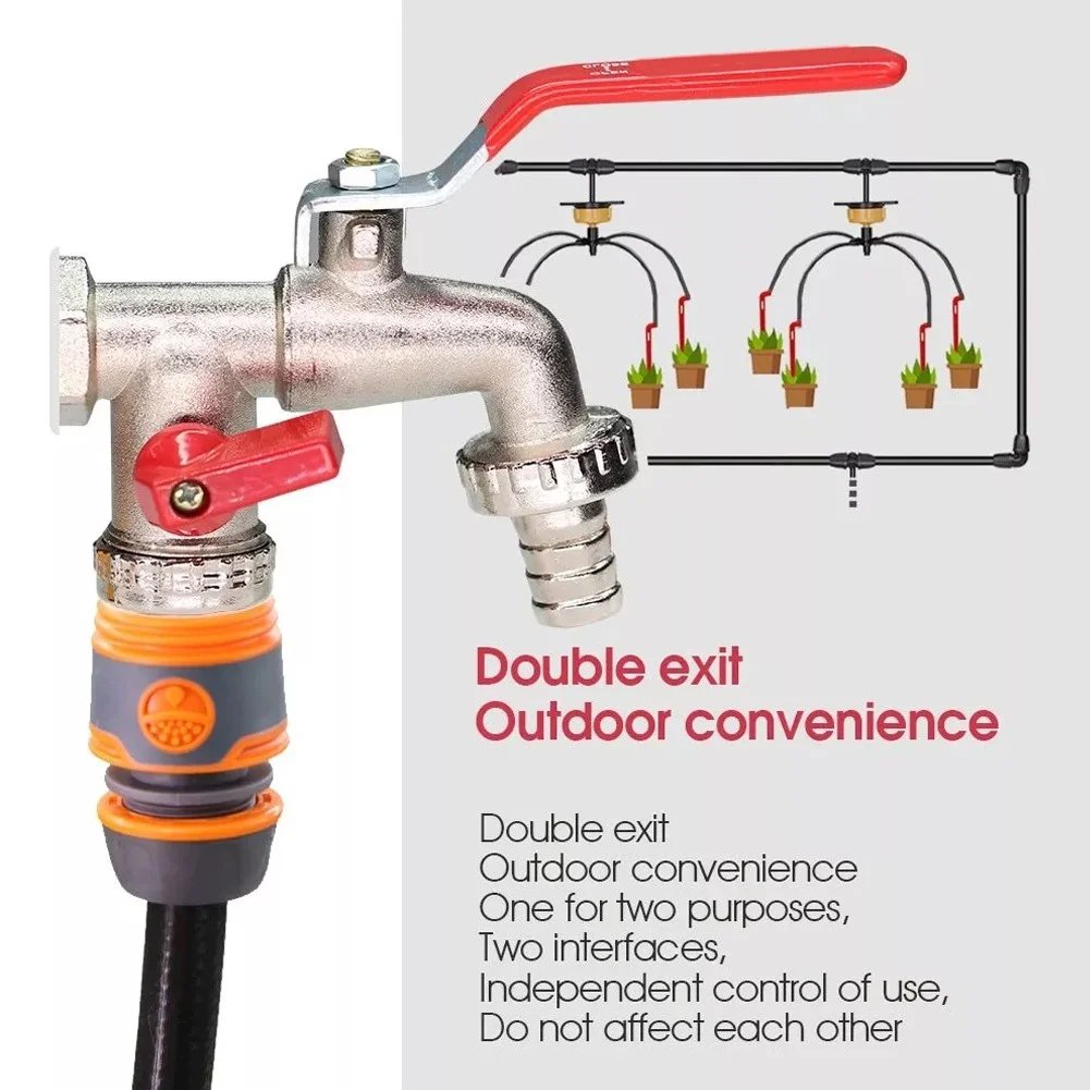 🔥 OFFERTA LIMITATA: 50% DI SCONTO! ⚙️ Rubinetto da giardino universale in acciaio inossidabile a doppia uscita – Valvole indipendenti, resistente e facile da installare 🚰