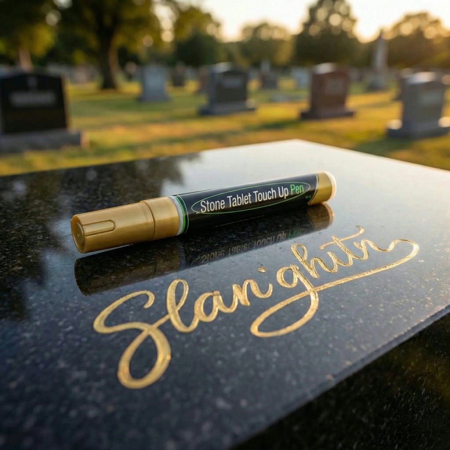 Penna per lapidi dorata per il ripristino delle iscrizioni funerarie sbiadite