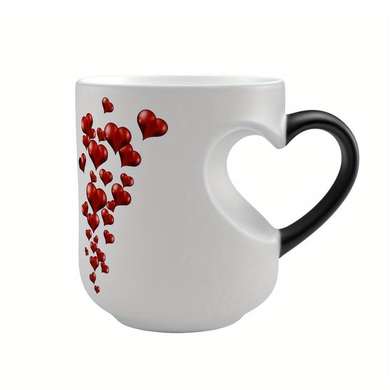 Tazza magica in ceramica a forma di cuore che cambia colore