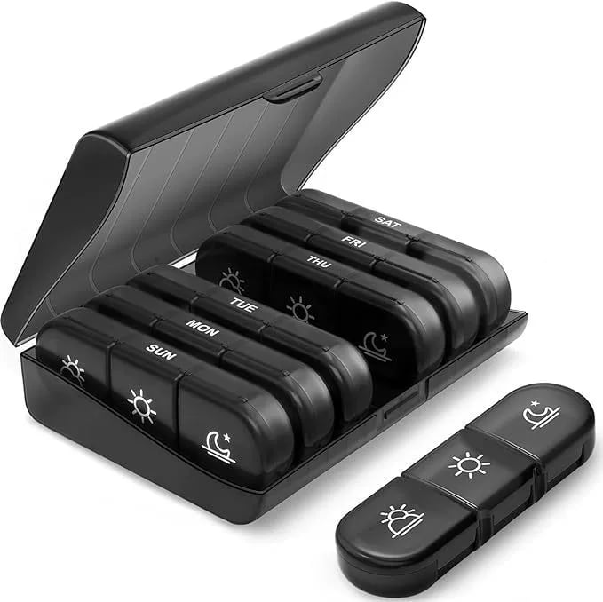 Organizzatore portatile di pillole a prova di luce