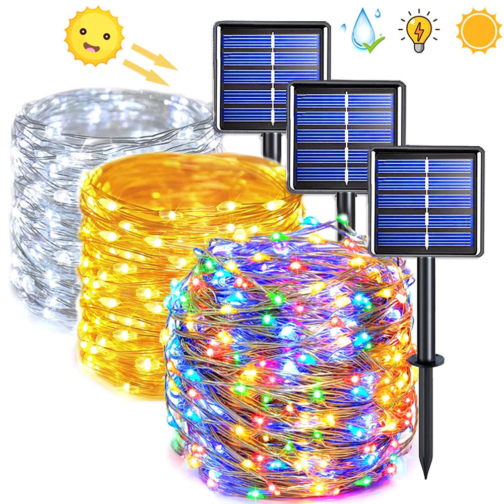 Catene luminose a LED alimentate a energia solare