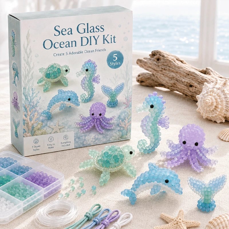 🐳 Kit fai da te per creare perline in stile vetro marino smerigliato✨