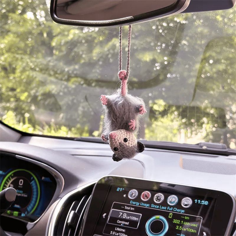 🔥 ULTIMO GIORNO 49% DI SCONTO - Ciondolo per auto Possum (100% lavorato a maglia a mano)