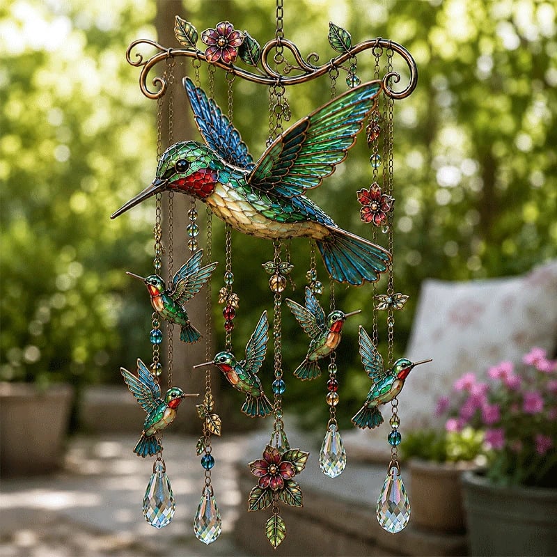 🐦🎐Grazioso carillon eolico a forma di colibrì