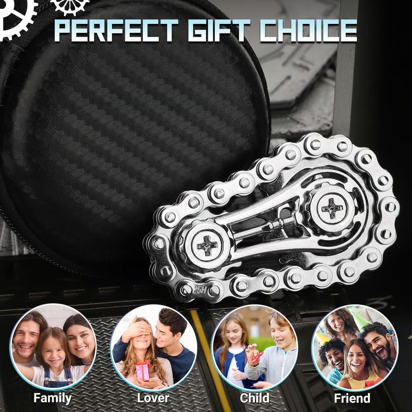 Giocattolo antistress resistente Finger Top Gear Gyro
