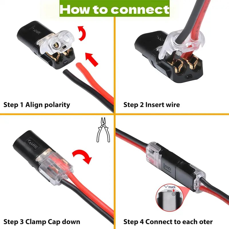 Connettore a doppio filo Connettori per strisce LED a 2 pi