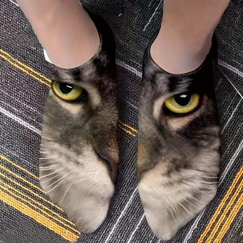 🔥Saldi natalizi 49% di sconto🎄Calzini stampati in 3D con motivo occhi di gatto😺