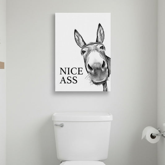 Divertente decorazione da parete per il bagno - Stampa con asino “Nice Ass”