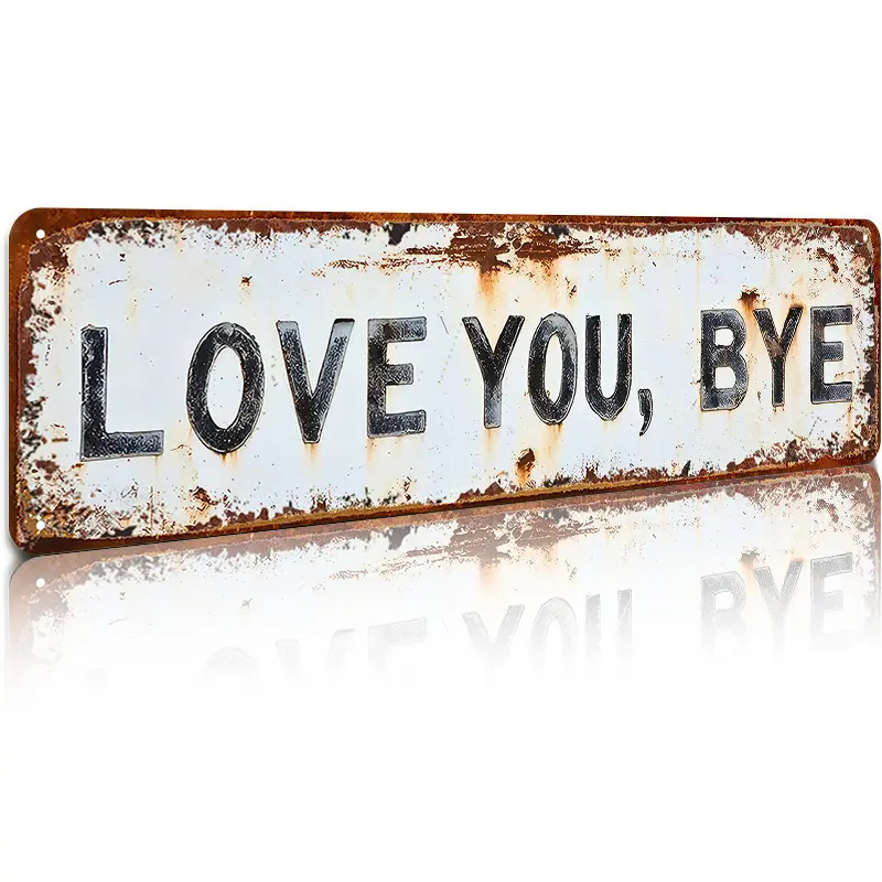LOVE YOU, BYE | TI AMO, CIAO – Insegna da parete vintage in metallo