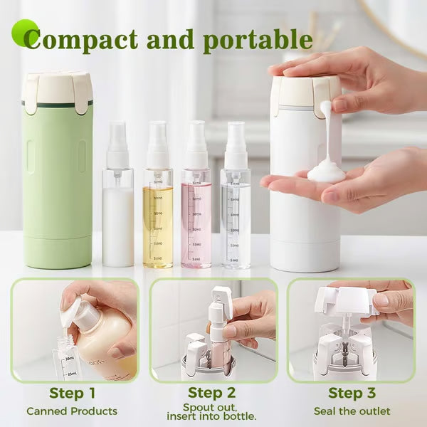📢📢50% di sconto! 🧳Flaconi dispenser da viaggio ricaricabili 4 in 1: compatti, ermetici e super pratici ✈️🧴